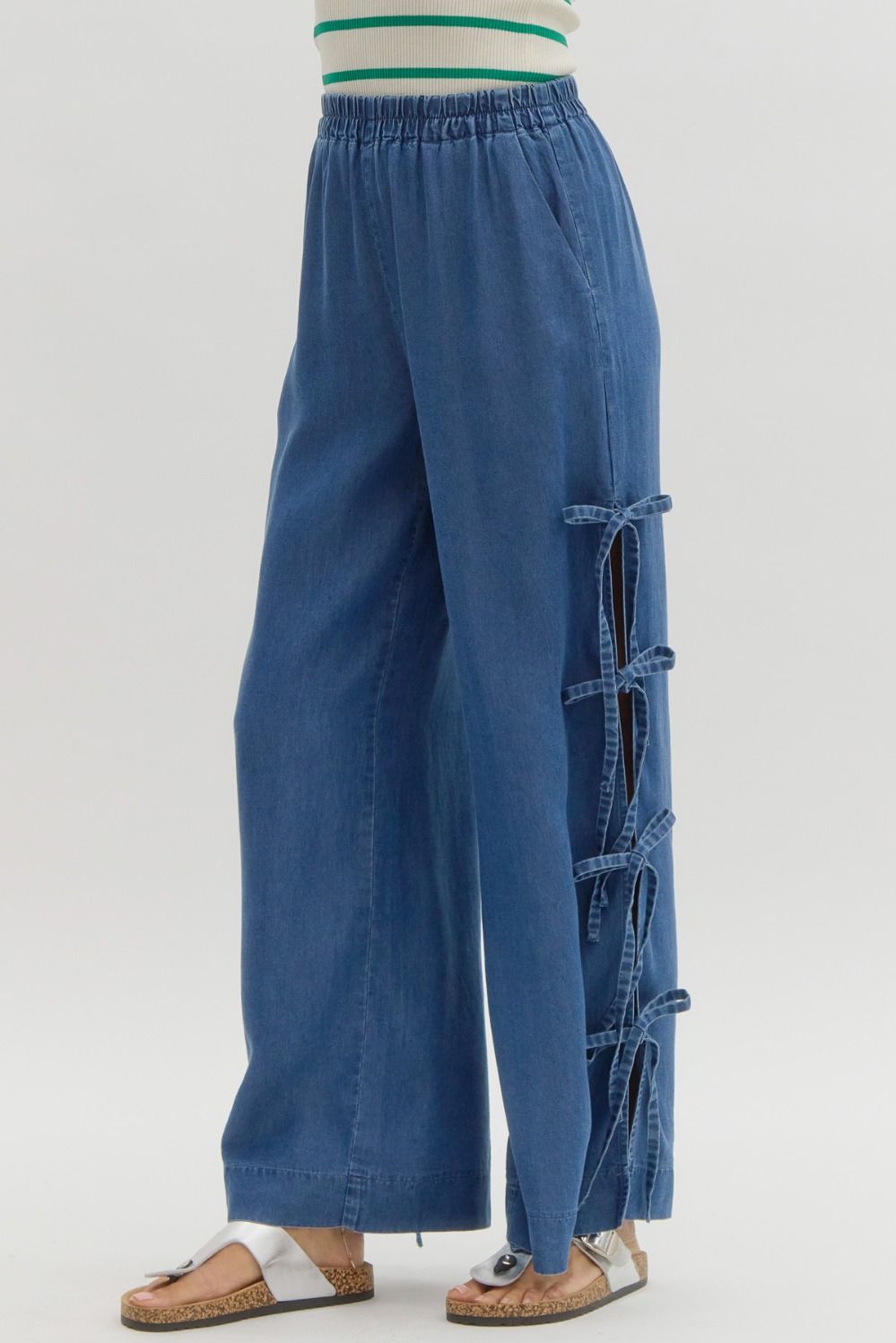 Bow Down Chambray Pants