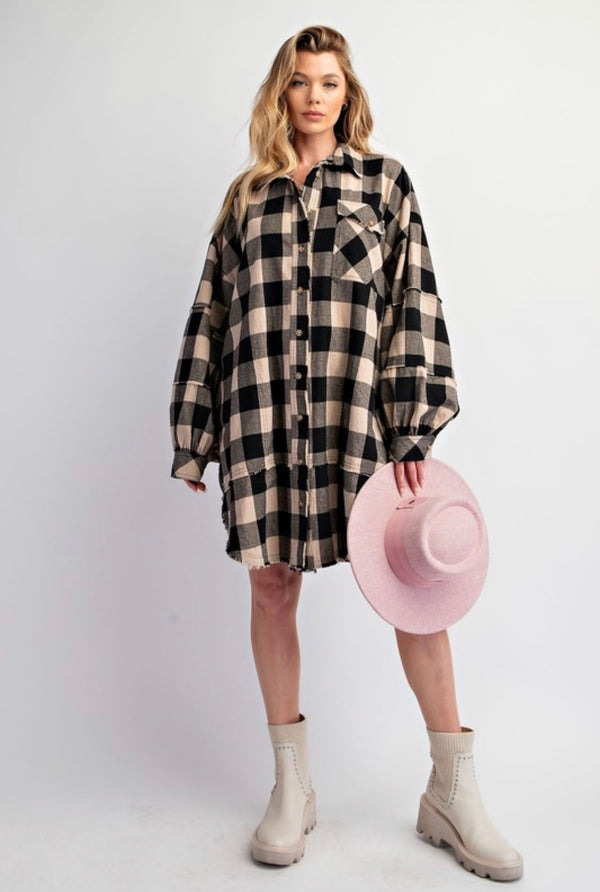 Harvest Gathering Plaid Dress