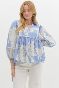 Le Bleu Floral Top