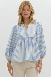 Blue Dreams Striped Top