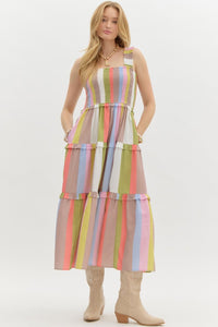 Fancy On The Town Striped Dress