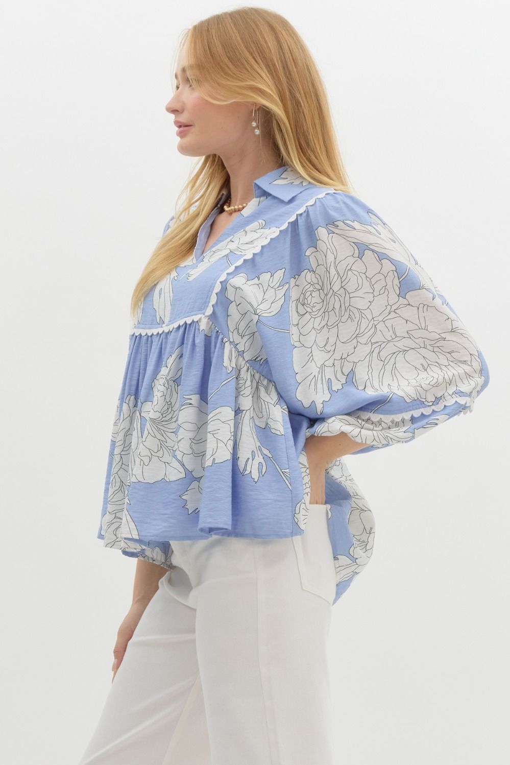 Le Bleu Floral Top