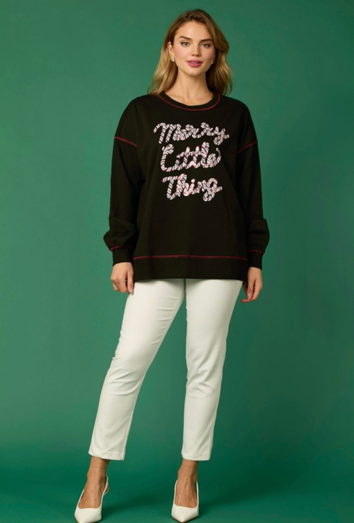 *Preorder* Sequin Merry Little Thing Sweatshirt